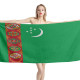 Turkmenistan Flag Beach Towel