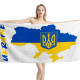 Ukraine Map Flag Beach Towel