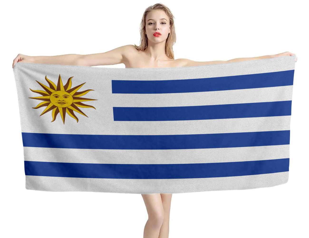 Uruguay Flag Beach Towel