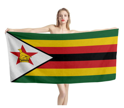 Zimbabwe Flag Beach Towel