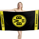 Borussia Dortmund BVB Black Beach Towel, FOOTBALL--DE-2