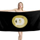 Dogecoin (DOGE) Black Beach Towel, BITCOIN--1