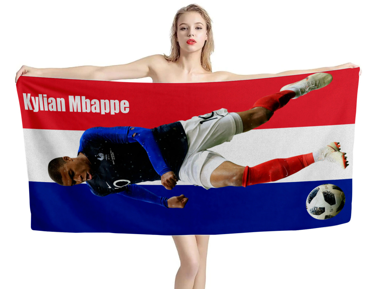 Kylian Mbappé France Beach Towel