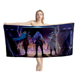 Sova, Omen, and Cypher Valorant Team Game Beach Towel