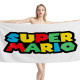 Super Mario Logo White Beach Towel, GAME--TOWEL-1