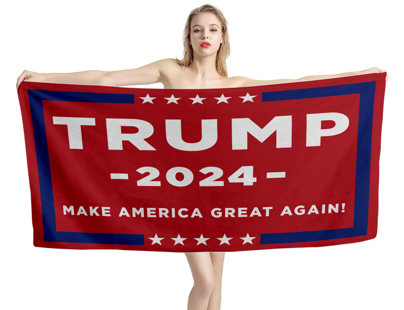 Trump 2024 Make America Great Again Red Beach Towel, TRUMP--2