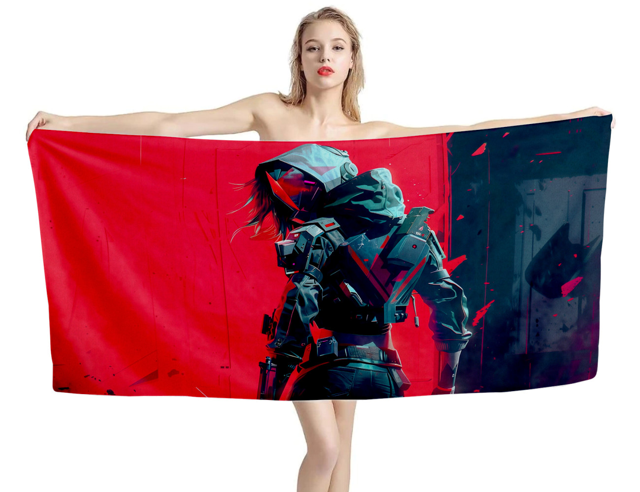 Valorant Cyberpunk Character Game Beach Towel, VOLA--GAME--8