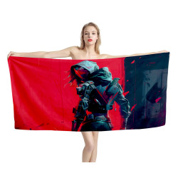 Valorant Cyberpunk Character Game Beach Towel