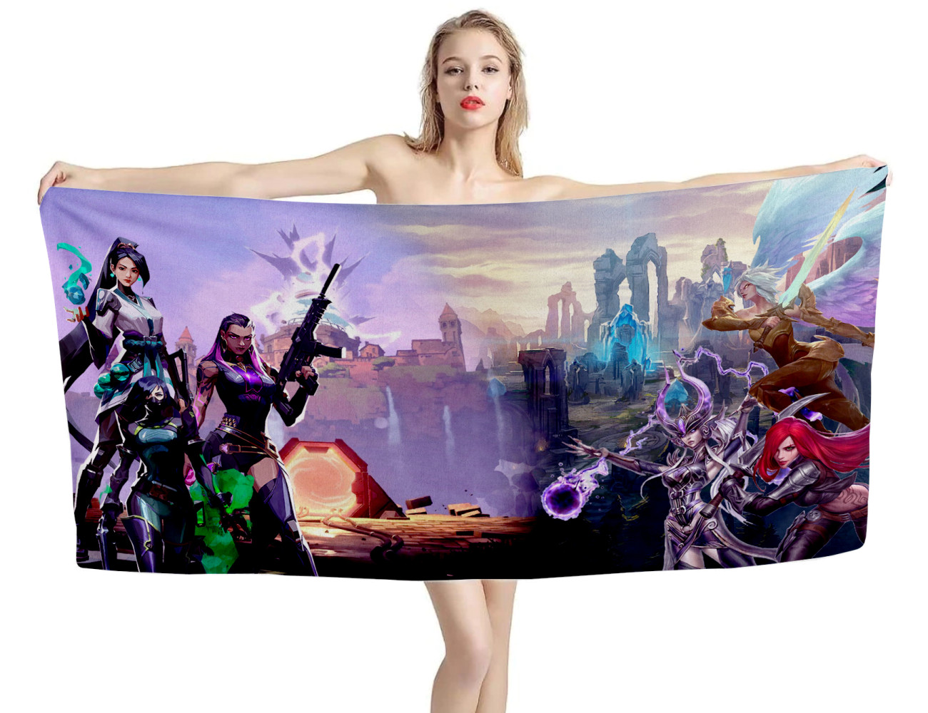 Valorant x League Of Legends Game Beach Towel, VOLA--GAME--9