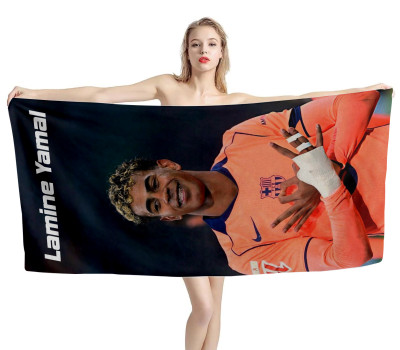 Lamine Yamal FC Barcelona Beach Towel