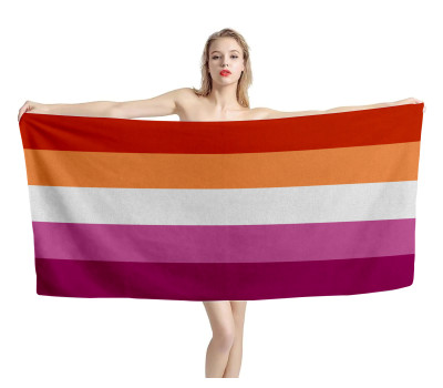 5 Stripe Sunset Lesbian Pride Beach Towel