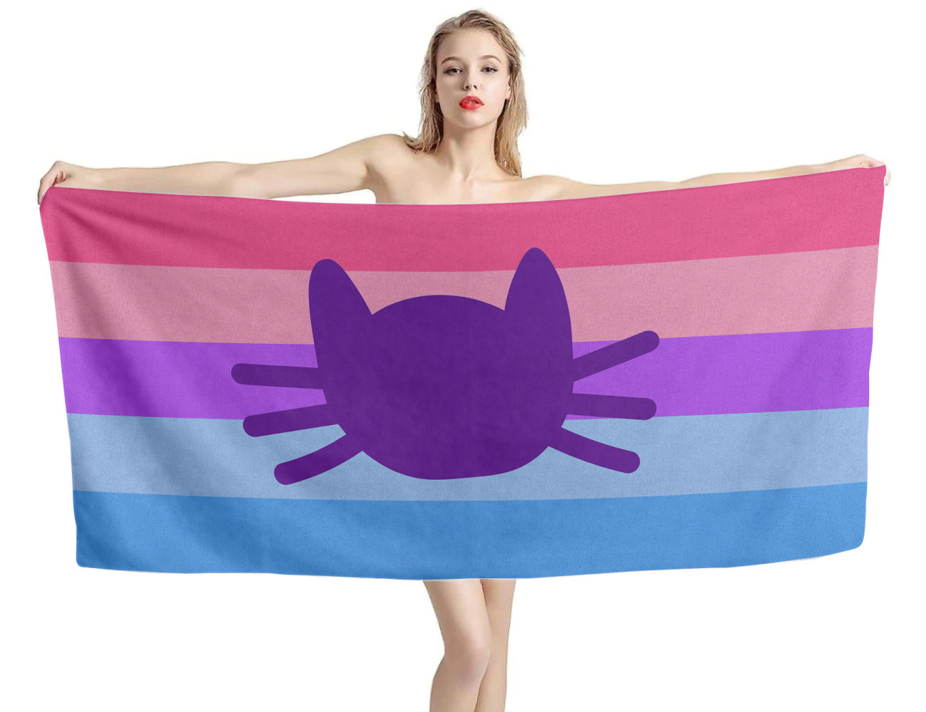 Catgender Beach Towel, PRIDE--01