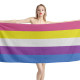 Bigender 5 Stripe Pride Flag Beach Towel