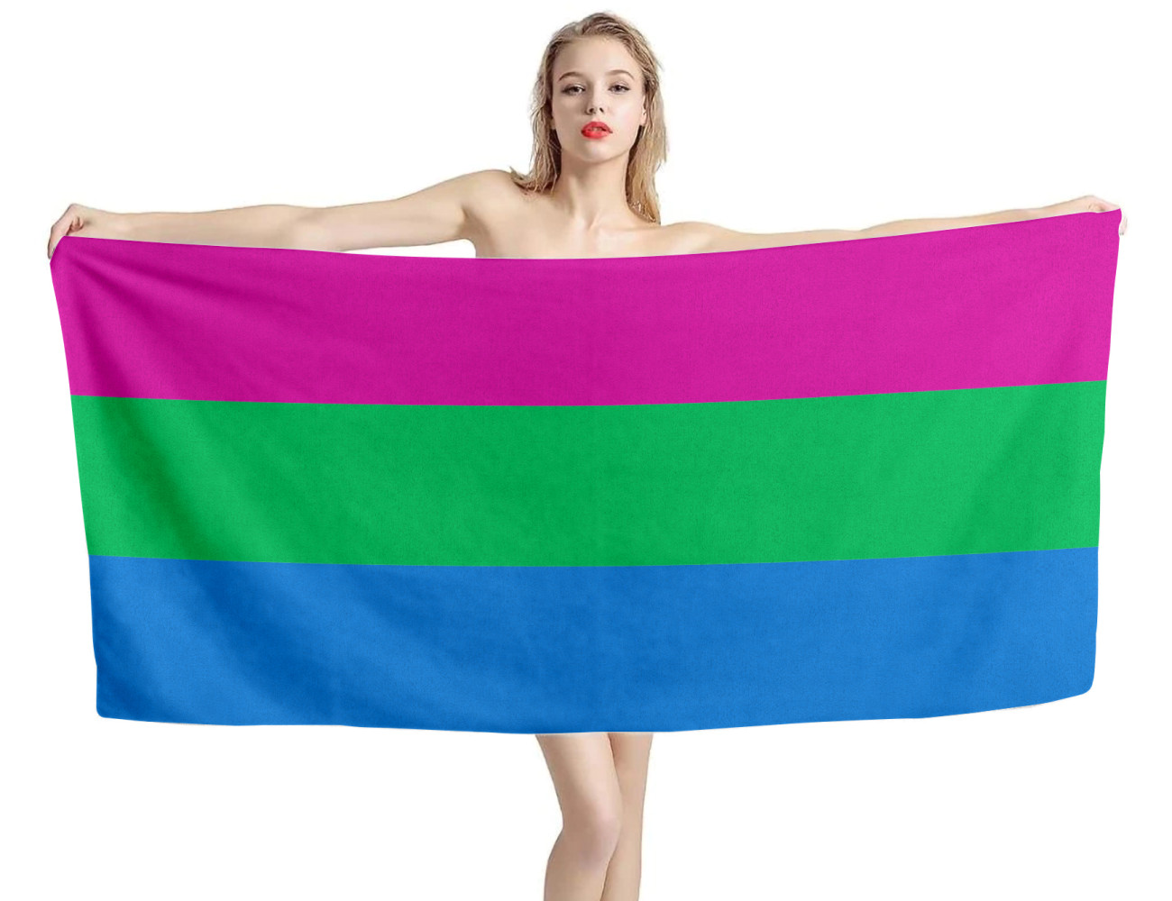 Polysexual Pride Flag Beach Towel