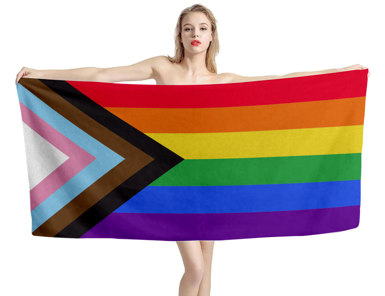 Progress Pride Flag Beach Towel