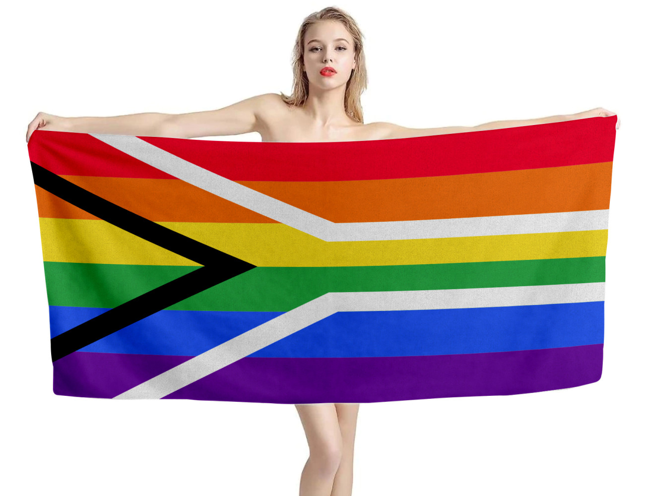 South Africa Pride Flag Beach Towel