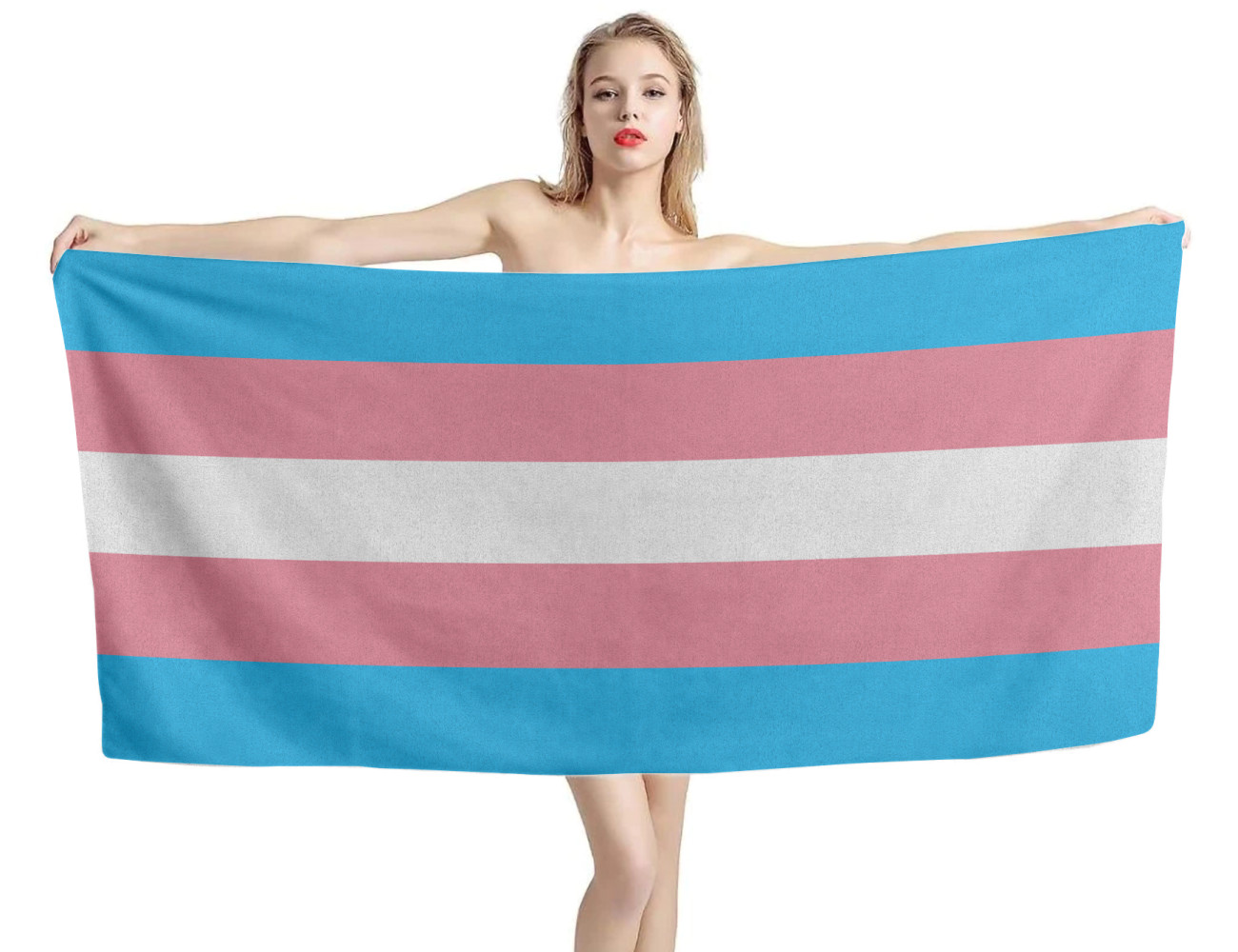 Transgender Flag Beach Towel