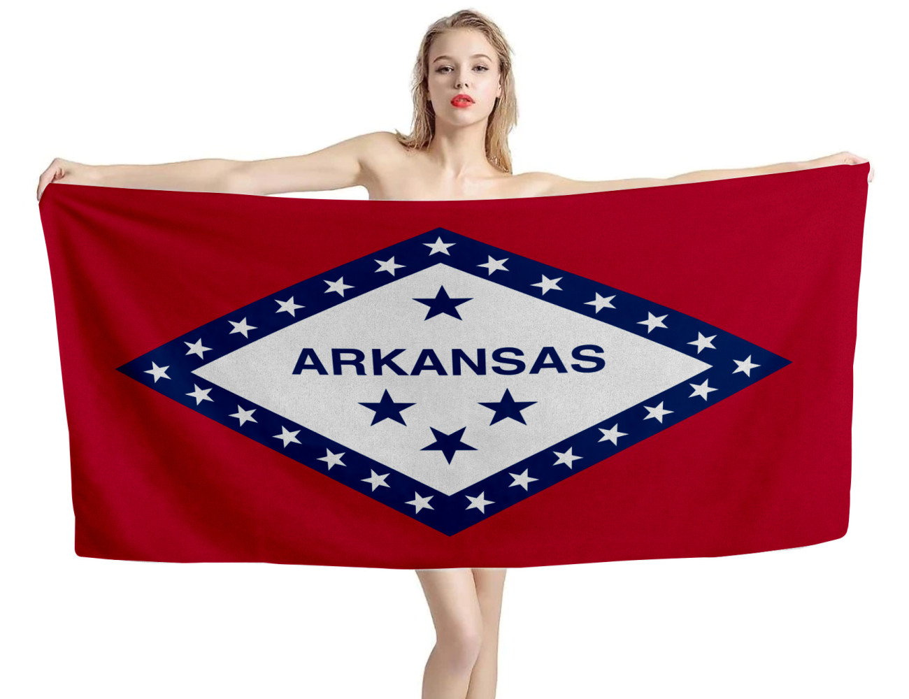 Arkansas State Flag Beach Towel