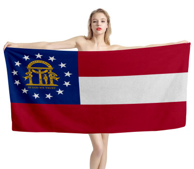 Georgia State Flag Beach Towel