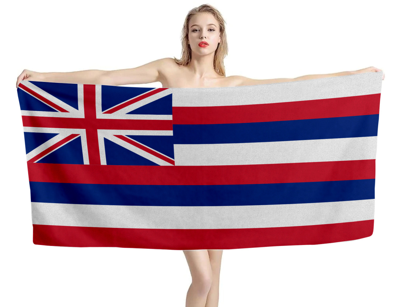 Hawaii State Flag Beach Towel