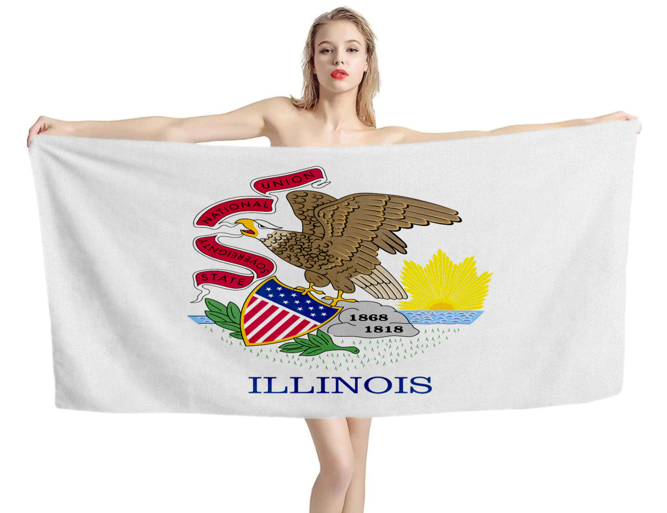 Illinois State Flagge Strandtücher, USA--TOWEL-2