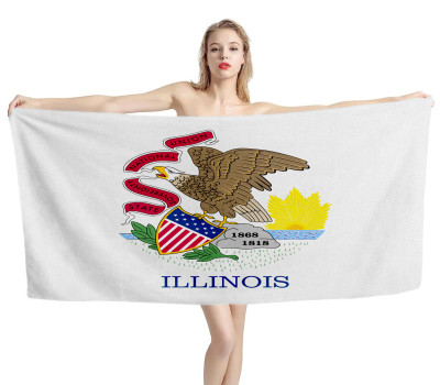 Illinois State Flag Beach Towel