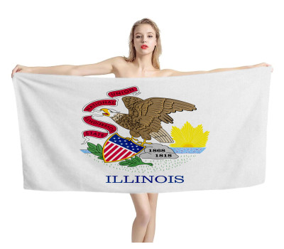 Illinois State Flag Beach Towel Illinois State Flag Beach Towel