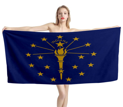 Indiana State Flag Beach Towel