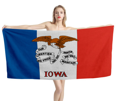 Iowa Flag Flag Beach Towel