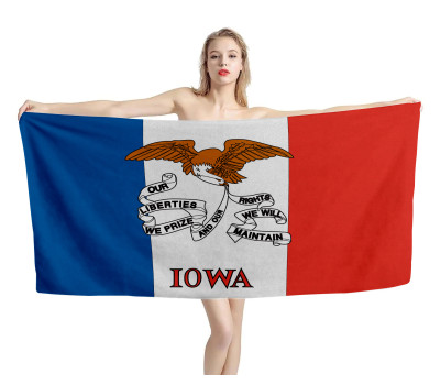 Iowa Flag Flag Beach Towel Iowa Flag Flag Beach Towel