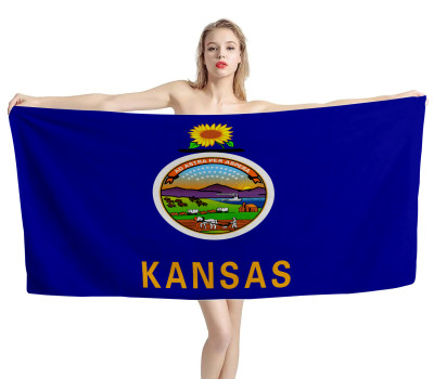 Kansas State Flag Beach Towel