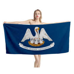 Louisiana States Flag Beach Towel