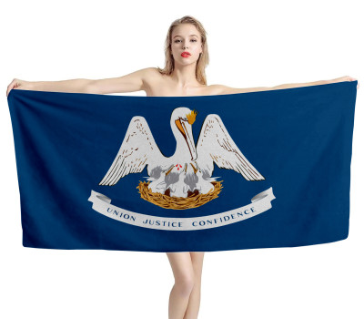 Louisiana States Flag Beach Towel
