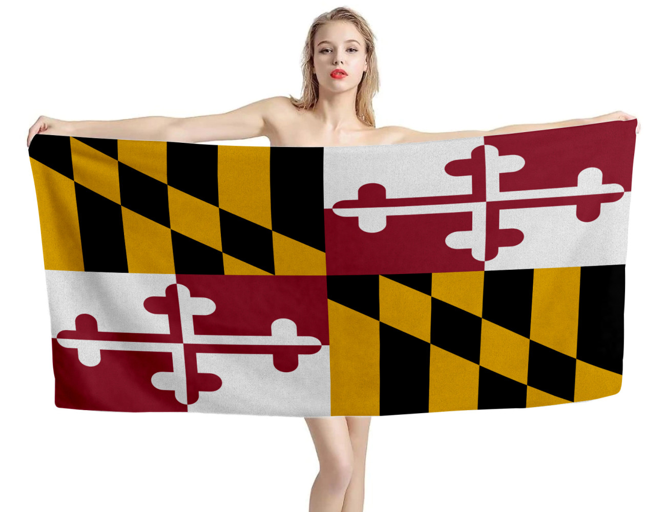 Maryland States Flag Beach Towel, USA--TOWEL-8