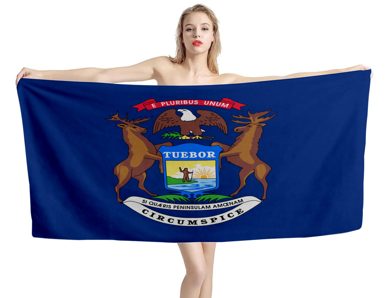 Michigan States Flag Beach Towel, USA--TOWEL-10