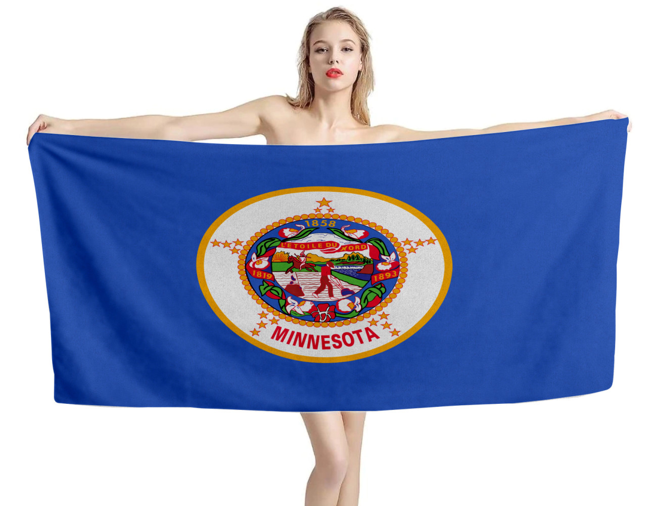 Minnesota States Flag Beach Towel, USA--TOWEL-11