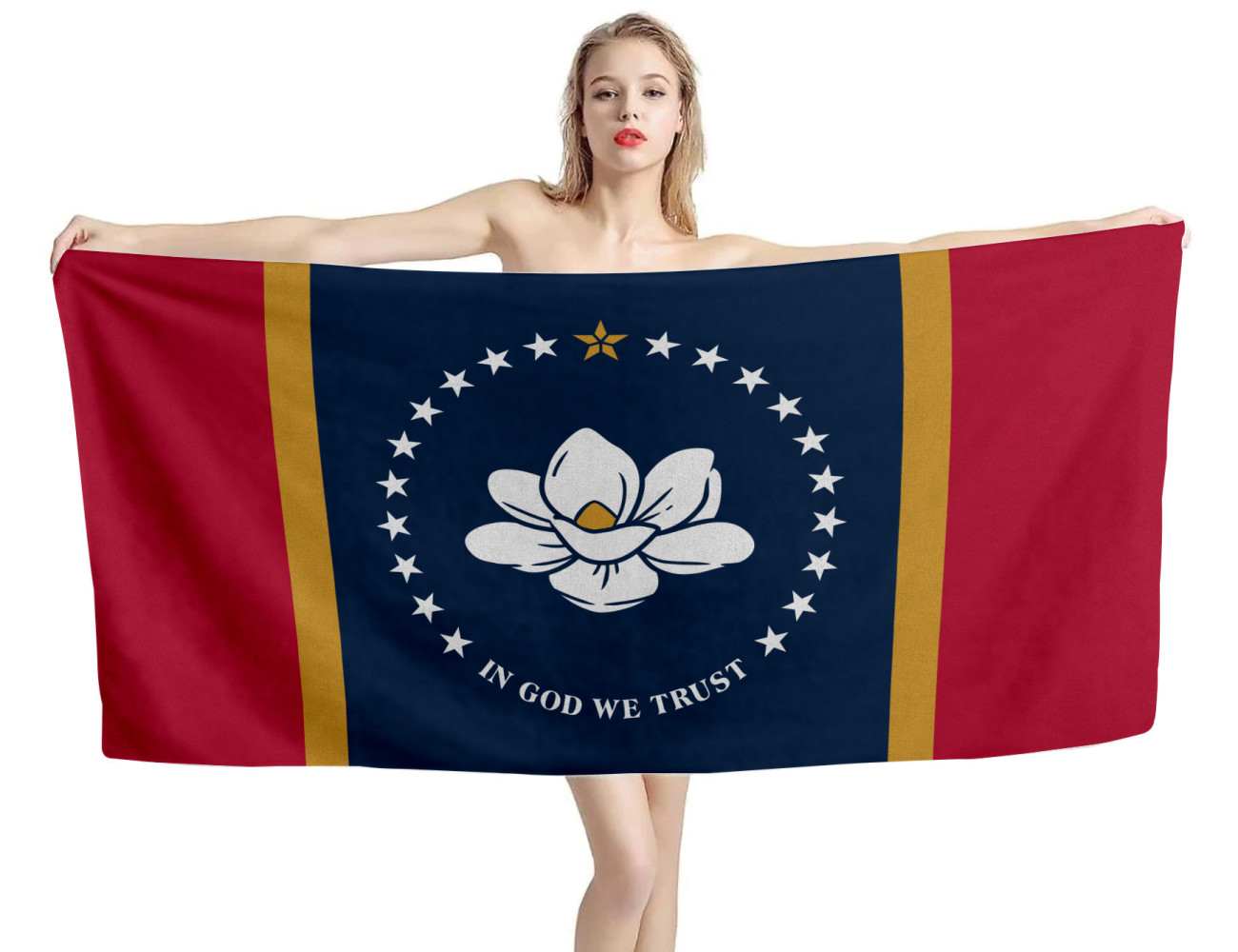 Mississippi States Flag Beach Towel, USA--TOWEL-12