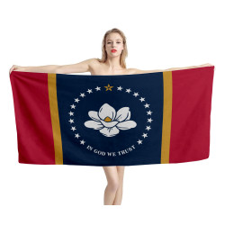 Mississippi States Flag Beach Towel