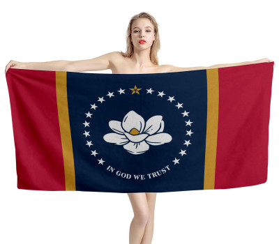 Mississippi States Flag Beach Towel