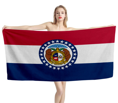 Missouri States Flag Beach Towel