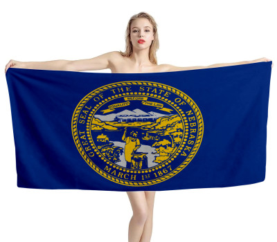 Nebraska States Flag Beach Towel