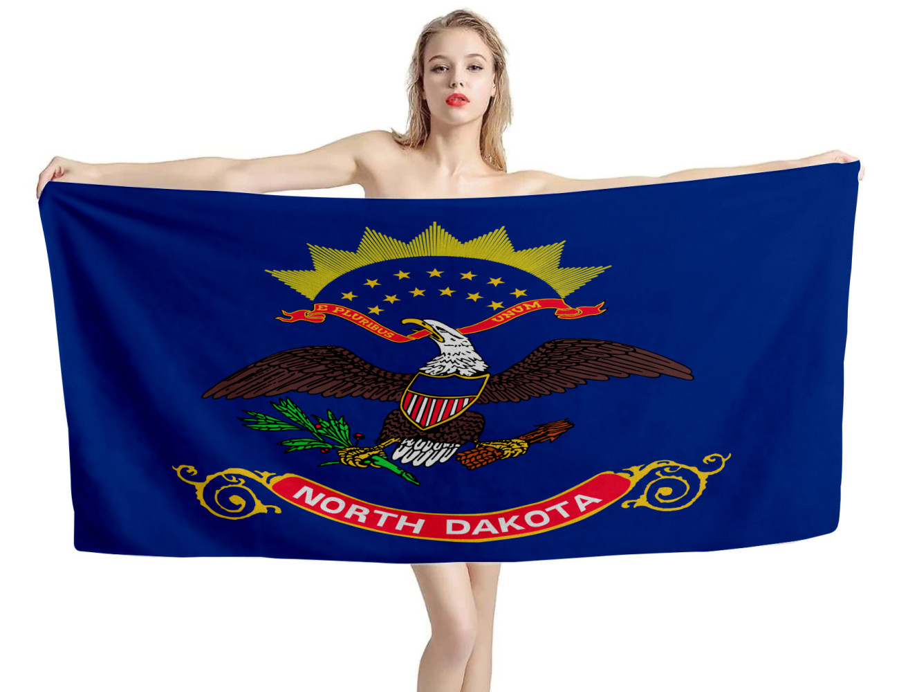 North Dakota States Flag Beach Towel, USA--TOWEL-20