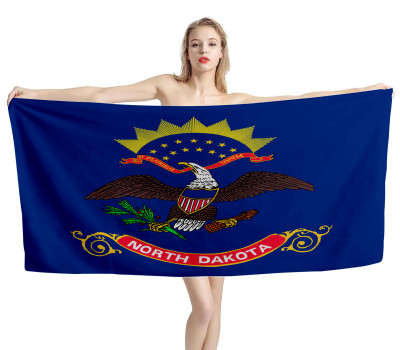 North Dakota States Flag Beach Towel
