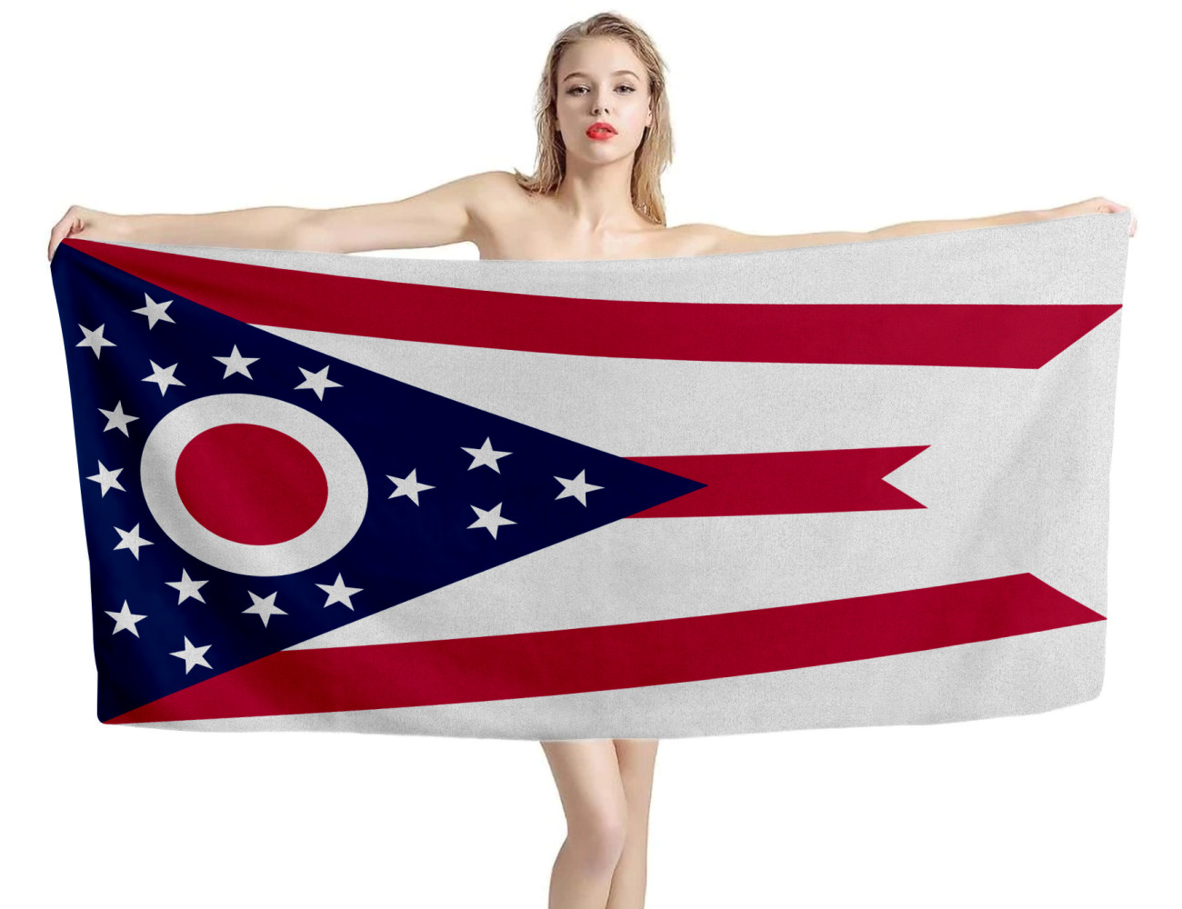 Ohio States Flag Beach Towel, USA--TOWEL-21