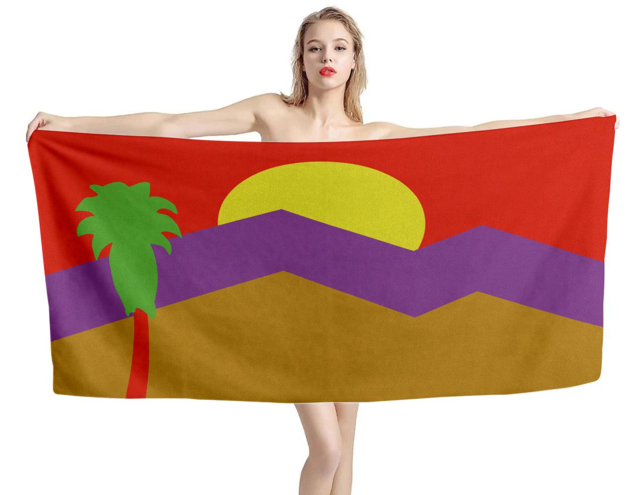 Palm Springs, California Flag Beach Towel, USA--TOWEL-24