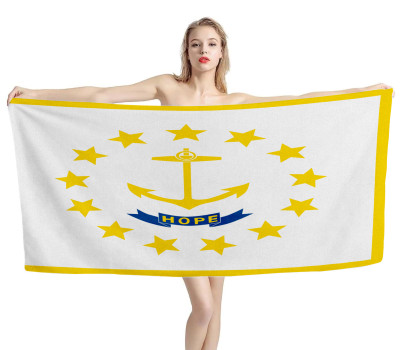 Rhode Island States Flag Beach Towel