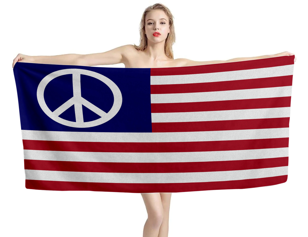 US Peace Flag Beach Towel, USA--TOWEL-36