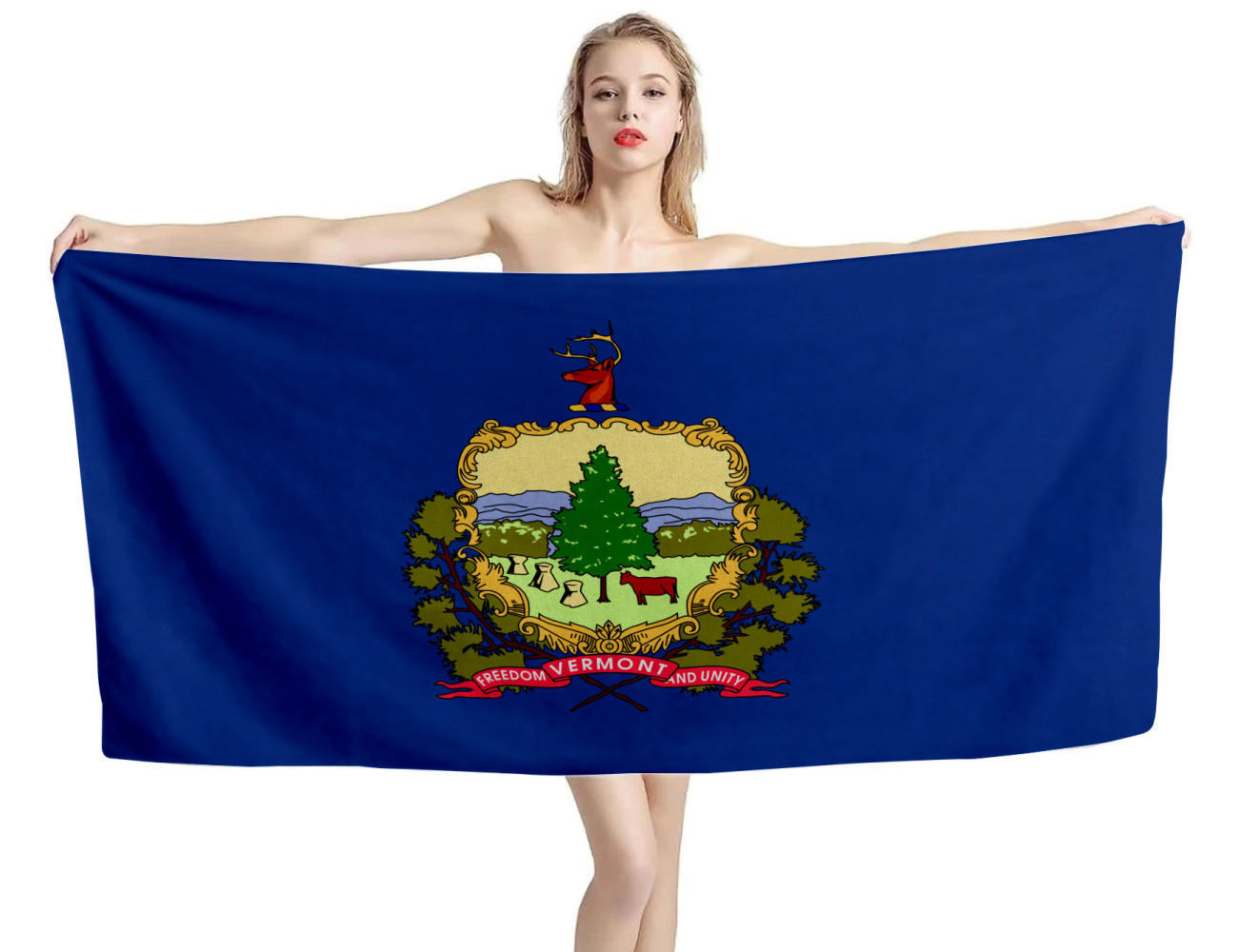 Vermont States Flag Beach Towel, USA--TOWEL-30