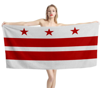 Washington DC States Flag Beach Towel