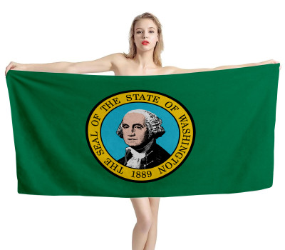 Washington States Flag Beach Towel